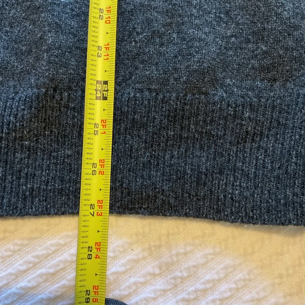 J. Crew 100% Lambswool Shawl Collar Pullover Sweater Dark Gray